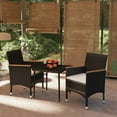 thumbnail image 1 of vidaXL 3 Piece Garden Dining Set with Cushions Black, 1 of 4