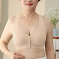 thumbnail image 2 of Plebaso Women's Seamless Front Closure Bras Silk Full Coverage Removable Pads Ladies Everyday Bras with Button, 2 of 7
