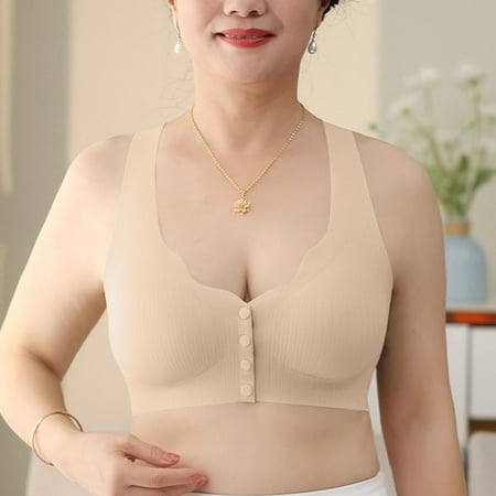 Savings Up to 30% off Ndbuld Large Size Women s Bra Women s Nursing Bra Maternity Sleeping Underwear Large Size Large Cup No Wire Underwear Women Daily Bra Beige 3XL