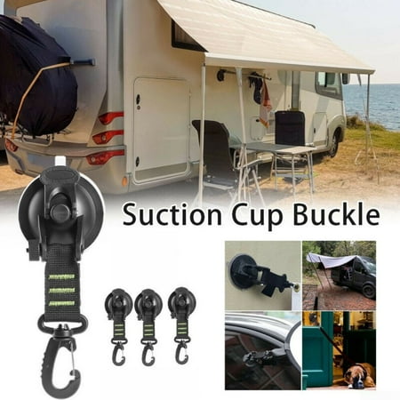 

JSSH Suction Cup Hook Waterproof 360°-rotation 4pcs Adjustable Awning Camping