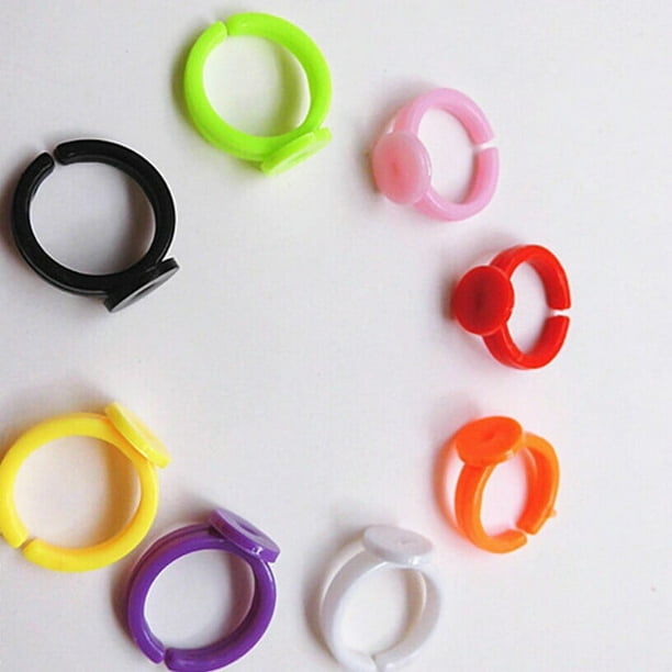 Soporte de anillo para niños, accesorios de material de joyería para niños, soporte inferior de anillo de apertura de plástico, soporte de anillo para dedo