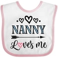 thumbnail image 3 of Inktastic Nanny Loves Me Grandchild Girls Baby Bib, 3 of 4