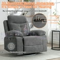 thumbnail image 5 of Power Recliner Glider Chair With Bluetooth Speaker 270 Degree Swivel With LED Light Side Arm With Storage Pockets USB+Type C Charging Port Button Control Retractable Footrest Adjustable Backrest DG, 5 of 13