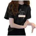 thumbnail image 1 of YDLCAFD Chemises à Manches Longues pour Femmes T-Shirt Imprimé Col Rond Manches Courtes pour Femmes, 1 of 5