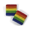 thumbnail image 5 of Couver Unisex Cotton Terry Wrist Sweatbands, 2-Pairs, Rainbow Stripe Theme, 2.5-Inch, 5 of 7