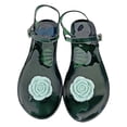 thumbnail image 2 of IUJSOY Flat Sandals for Women Jelly Flip Flops Clip Toe Slip on Slides for Summer Beach Casual, 2 of 5