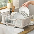 thumbnail image 2 of Zmeidao Dish Drying Rack with Drainboard Set, Dish Drainers for Kitchen Counter, Dish Rack, Dish Strainer with Utensil Holder, 2 of 7