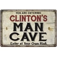 thumbnail image 1 of CLINTON'S Man Cave Sign Rustic Garage Decor Gift 8x12 Metal 108120035242, 1 of 1