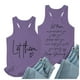 thumbnail image 3 of Camiseta sin mangas versátil e informal con estampado de letras para mujer - Camiseta de cuello redondo para el verano, ideal para combinar con pantalones cortos o vaqueros, 3 of 5