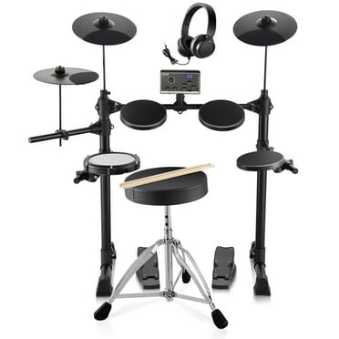 VEVOR Electric Drum Set, 15 Drum Kits & 150 Sounds Electronic Drum Kit, USB MIDI Supported 6.5 in Quiet Mesh Snare Electric Drum Set with 10 in Cymbals Drum Sticks & Headphone, for Beginners & Adults