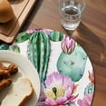 thumbnail image 4 of Round Placemats Pink White Flowers 15 inch Set of 4 Table Mats for Dining Table Green Cactus Heat Resistant Non-Slip Kitchen & Home Decorative Place Mat Set, 4 of 8