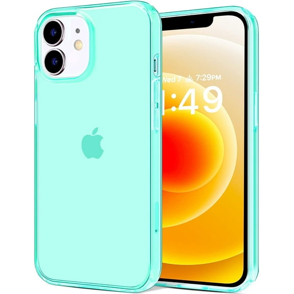 Compatible with iPhone 12 Mini Case, Soft Transparent Shockproof Protective Slim Thin Bumper Phone Cover for iPhone 12 Mini - 5.4 inch, Translucent Green