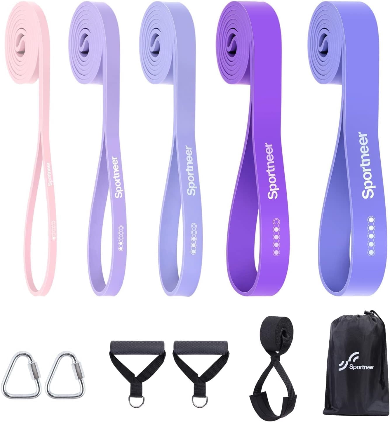 Resistance Bands for Working Out: Pull Up Bands 5-130lb 5 Levels Exercise Bands Workout Bands Set with Handles & Door Anchor Pull Up Assist Bands for Men Women Resistance Training