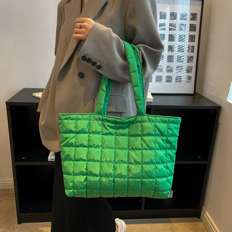 Quilted Shoulder Bag - Green - Ladies
