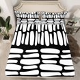 thumbnail image 2 of Manfei Cartoon Geometric Stripe Full Size Sheets,Lines Pattern Bed Sheets,White Black Sheet Sets For Kids,Ultra Soft Home Decor,4 Pieces, 2 of 7