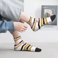 thumbnail image 6 of Uemuo Gold Glittering Hearts and Flamingos Printed Crew Socks, Moisture-Wicking Socks, Athletic Socks for Men Breathable Cushion Socks Casual Sport Socks for Running Traveling, 6 of 6