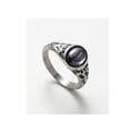 thumbnail image 2 of PAMTIER Men's Stainless Steel Personality Vintage Punk Oval Cut Purple Gemstone Biker Ring Cool Honeycomb Pattern Carved Wedding Band Silver Size 7, 2 of 6