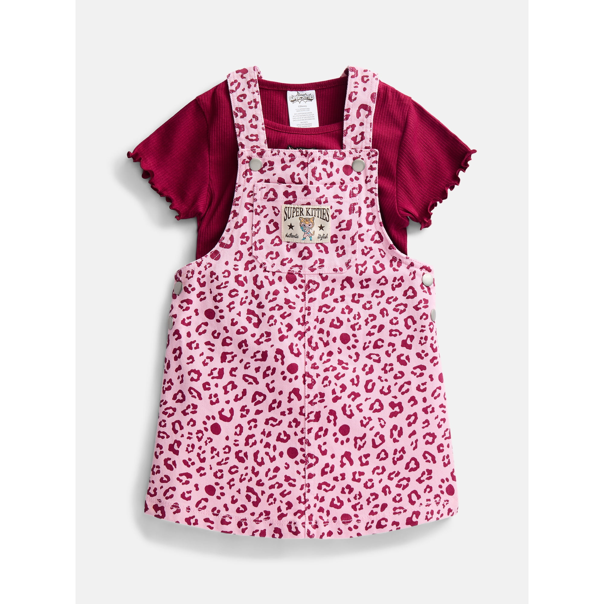 SuperKitties Toddler Girls Short Sleeve Tee and Cotton Skirtall Set, 2 Piece, Sizes 12M-5T