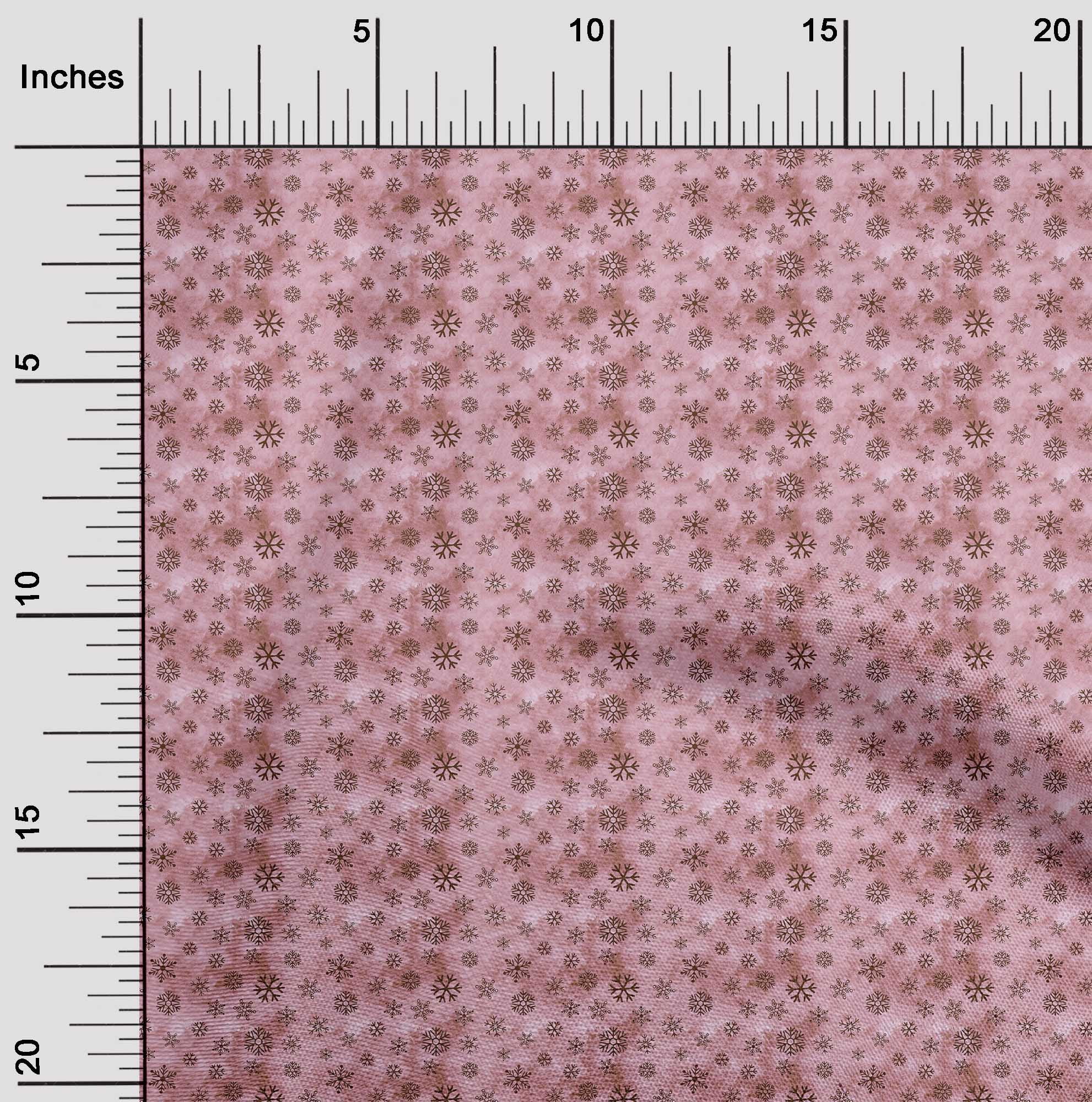 oneOone Cotton Cambric Pink Fabric Christmas Snow Flakes Sewing Craft Projects Fabric Prints By Yard 42 Inch Wide