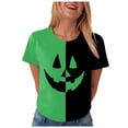 thumbnail image 7 of Godom Halloween Shirts for Women Graphic Letter Print T Shirt Short Sleeve Tees Tops, 7 of 7