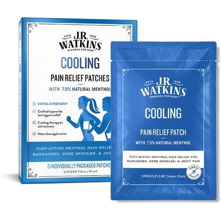J.R. Watkins COOLING Menthol Pain Relief - 5 patches (Pack of 3)