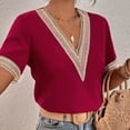 thumbnail image 1 of Top para mujer NikouMX blusa de verano cuello en V mangas cortas S M L XL, 1 of 6