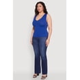 thumbnail image 4 of Womens Plus Size Seamless V Neck Rib Knit Top, 4 of 5