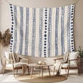 thumbnail image 2 of Navy Blue Large Tapestry for Bedroom Wall Hanging Tapestry, Modern Geometric Abstract Art Striped Ceiling Backdrop Tapestries Poster Blanket Wall Decor for Teens Room Living Room Dorm 85" x 90", 2 of 8