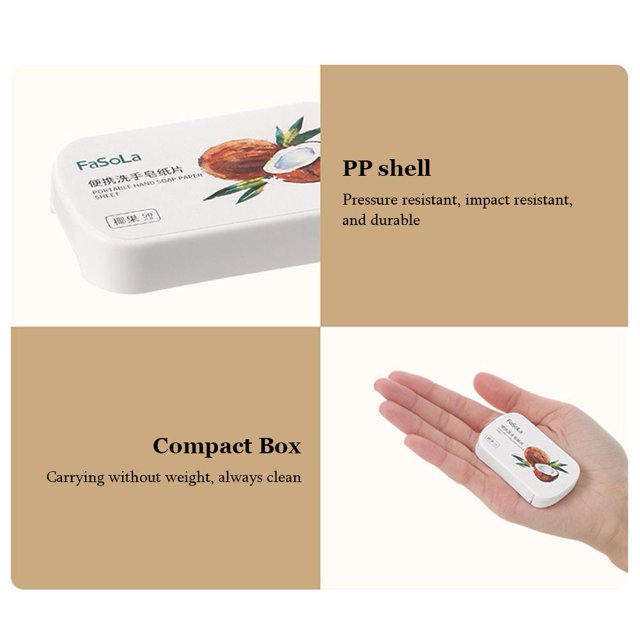 Jabón desechable para el cuidado de las manos, fácil de usar, 50 unidades por caja, suministros de viaje para el baño (coco) Sywqhk Cuidado Belleza