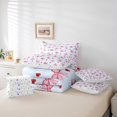 thumbnail image 6 of Manfei Polka Dots Bowtie Bedding Comforter Set 7 Pieces, Red Blue Pink Full Bedding Set for Girls, Girly Bow Ribbon Fitted Sheet Flat Sheet, Super Cozy Bedroom Decor, 6 of 8
