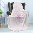 thumbnail image 4 of Dahlia Soft Flannel Fleece Throw Blanket, Ghastly Appearing Flower Close-up Sketch in Pale Purple Magenta Petals, Cozy Plush for Indoor and Outdoor Use, 70" x 90", Maroon White, by Ambesonne, 4 of 5