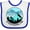 White and Royal, variant on Inktastic Glacier National Park Montana Mountains Boys or Girls Baby Bib