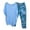 Blue, variant on Lolmot Two Piece Summer Outfits for Women Casual Cotton Linen Sets Oversized Short Sleeve Tops and Camo Capri Pants Matching Set