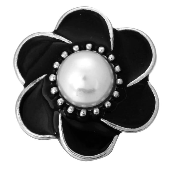 Simple Pearl Flower Snap Jewelry Ginger Charm Button, For Interchangeable DIY Customizable Accessories