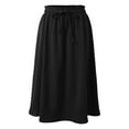 thumbnail image 4 of MIXUE Skirts For Women Summer Solid Color Elastic Waist Drawstring A Line Causal Midi Pockets Skirt Outwear,Black,S, 4 of 5