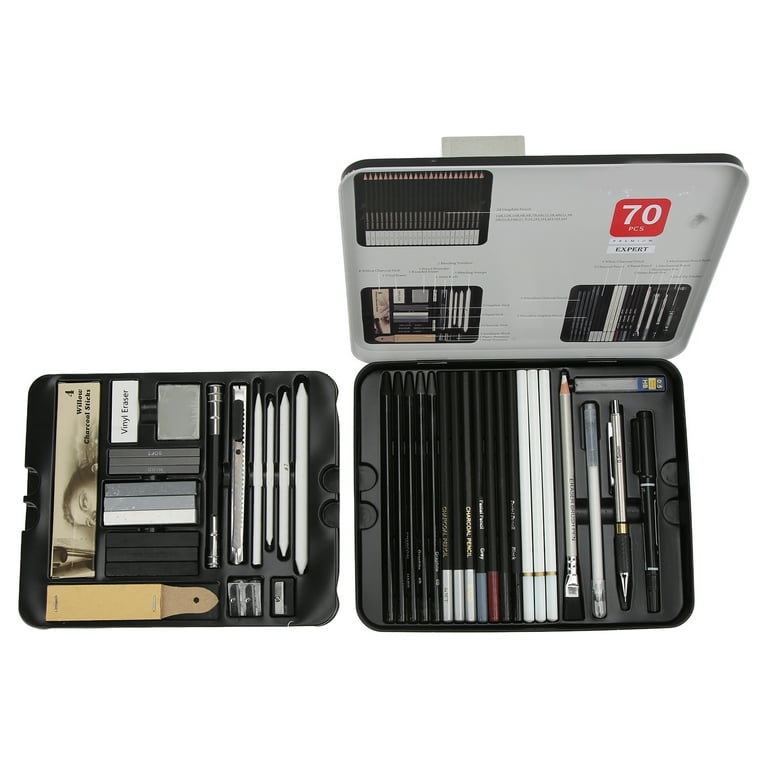 70PCS Sketch Pencil Set Professional Sketching Drawing Kit Wood