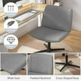 thumbnail image 2 of Dkelincs Criss Cross Chair No Wheels Comfy Wide Cross Legged Armless Vanity Chair Height Adjustable Office Desk Chair for Bedroom Makeup Room, Support 250 lbs, Gray, 2 of 7