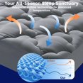 thumbnail image 3 of King Size Mattress Topper, 700GSM Extra Thick Breathable Pillow Top Pad & King Mattress Protector for Back Pain, Bed Topper King Grey Deep Pocket Mattress Cover, 3 of 9