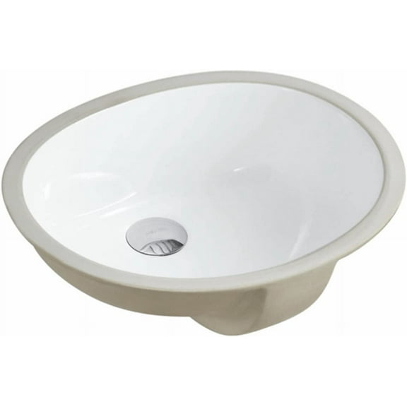 MAKTMOI Kingsman 17.5 INCH Durable Oval Undermount Vitreous Ceramic Lavatory Vanity Bathroom Sink - Pure White (17.5 INCH)