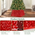 thumbnail image 3 of GEEDIAR Christmas Tree Collar 22 Inch Sequin Christmas Tree Skirt Red Quads for Party Holiday Home Decoration, 3 of 7