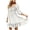 White, variant on IROINNID Dresses For Women Vacation Date Dress Casual Temperament Square Neck Draw-cord Hollow 3/4 Bubble Sleeve Dress