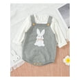 thumbnail image 6 of Seyurigaoka Baby Girls Boys Easter Knitted Romper Tops Bunny Sleeveless Sweater Bodysuit Cute Easter Rabbit Overalls Clothes, 6 of 9