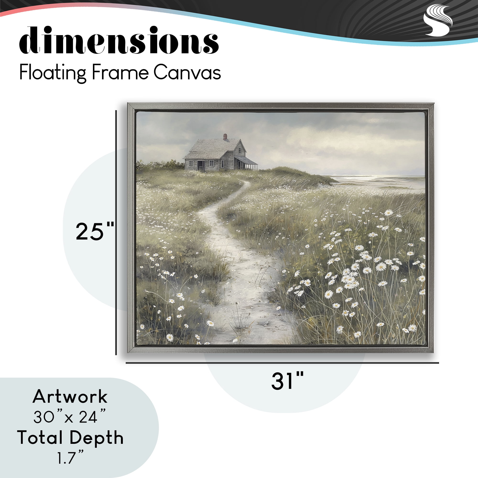 Stupell Industries Pathway To Coastal Cottage Gray Framed Floater Canvas Wall Art, design by Imagine It Images