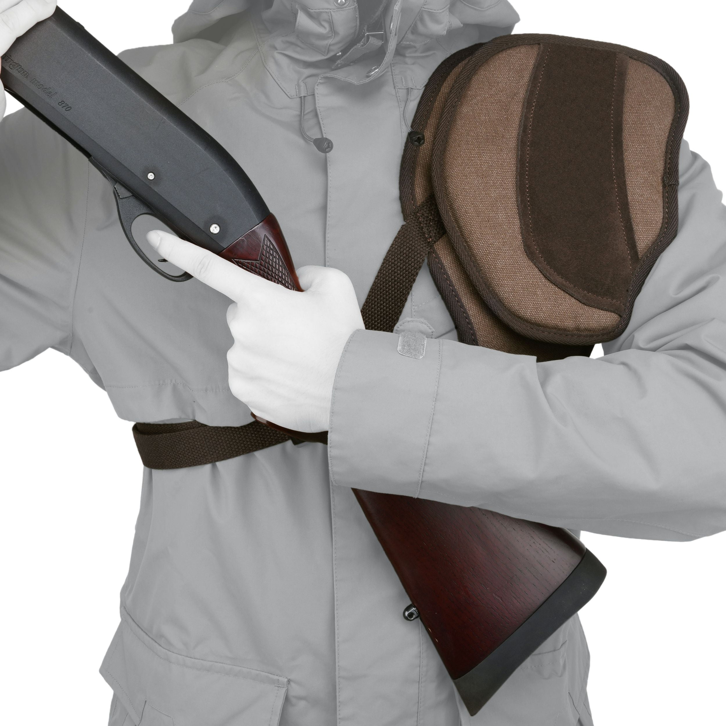 Vintage Canvas Leather Shooting Left Shoulder Recoil Pad , Shoulder Shield Protection for Left Chest