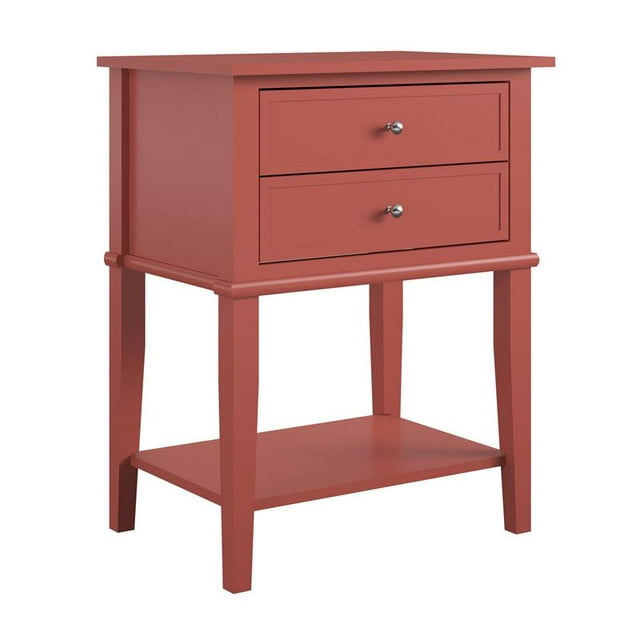 Ameriwood Home Franklin Accent Table with 2 Drawers in Terracotta