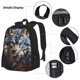 thumbnail image 3 of Disketp Vintage Blue Floral Wolf Mochila Estampada de Gran Capacidad con Lonchera y Estuche, Set de 3 Piezas para Estudiantes, 3 of 7