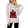 thumbnail image 1 of Camiseta de manga corta Irfora Suéter de Navidad para mujer, suéteres casuales de manga larga con cuello redondo de Navidad Irfora Camiseta de manga corta, 1 of 5