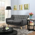 thumbnail image 1 of Modway Remark Modern Upholstered Fabric Tufted Loveseat in Gray, 1 of 5
