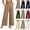 Army Green, variant on Sexlip Women's Wide Leg Pants All Season loose fit wide leg elastic waist button waist solid color button detail with pockets Beige M