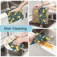 thumbnail image 2 of Yayeee 6 Pack Kitchen Dish Cloths Set for Washing Soft Drying Absorbent Microfiber Towels, Blue Lemons, 2 of 9
